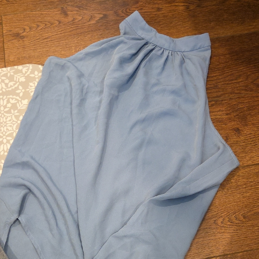 Light Blue Sleeveless Blouse